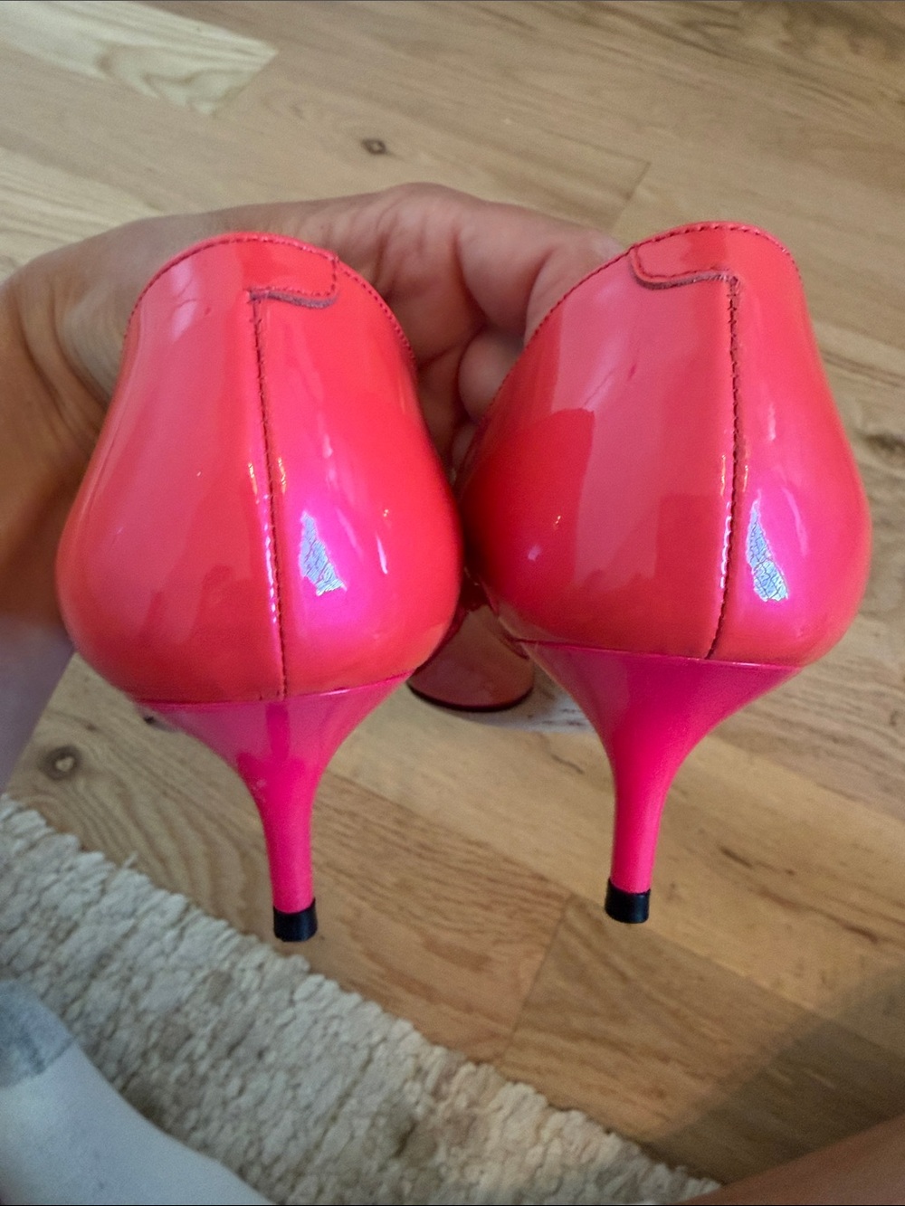 Jimmy Choo Hot Pink Patent Pointed Toe Pumps - Picture 5 of 8